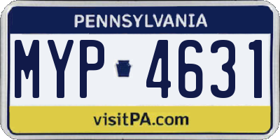 PA license plate MYP4631