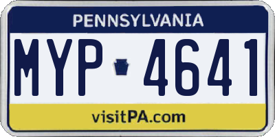 PA license plate MYP4641