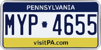 PA license plate MYP4655