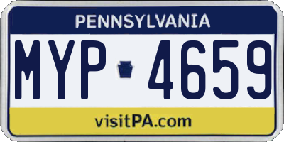 PA license plate MYP4659