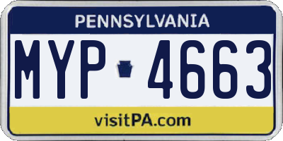 PA license plate MYP4663