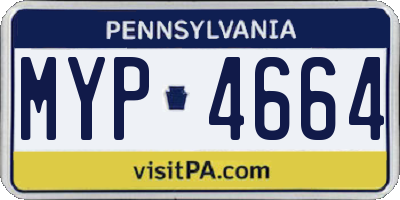 PA license plate MYP4664