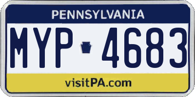 PA license plate MYP4683