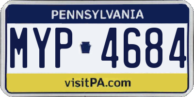 PA license plate MYP4684