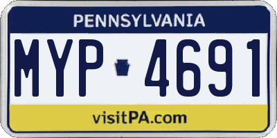 PA license plate MYP4691