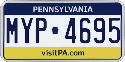 PA license plate MYP4695