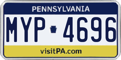 PA license plate MYP4696