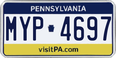 PA license plate MYP4697