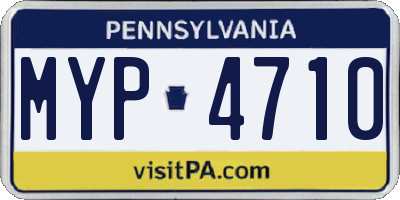 PA license plate MYP4710