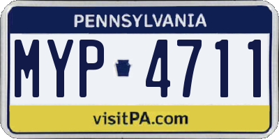 PA license plate MYP4711