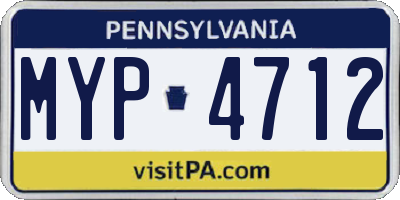 PA license plate MYP4712