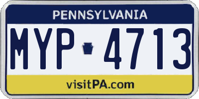 PA license plate MYP4713