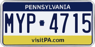 PA license plate MYP4715