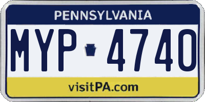 PA license plate MYP4740