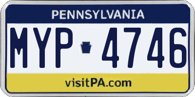 PA license plate MYP4746