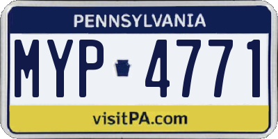PA license plate MYP4771