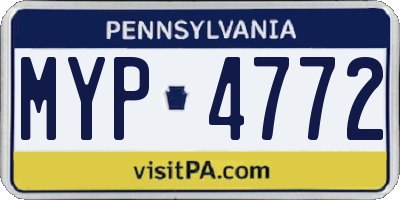 PA license plate MYP4772