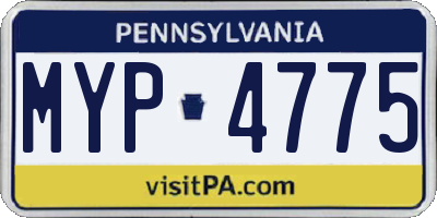 PA license plate MYP4775
