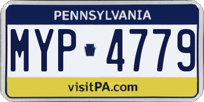 PA license plate MYP4779
