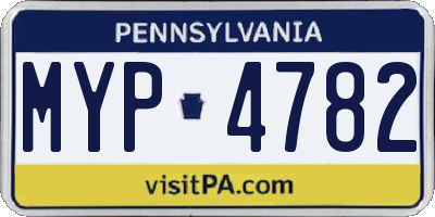 PA license plate MYP4782