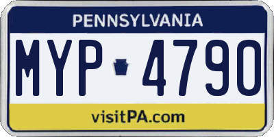 PA license plate MYP4790