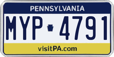 PA license plate MYP4791