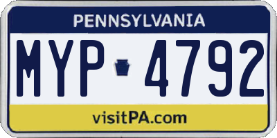 PA license plate MYP4792