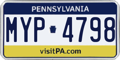 PA license plate MYP4798