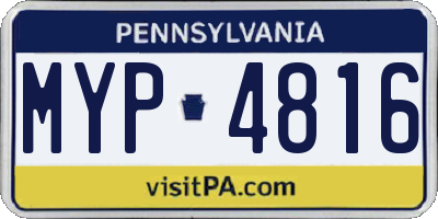 PA license plate MYP4816