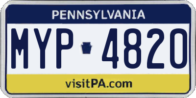 PA license plate MYP4820