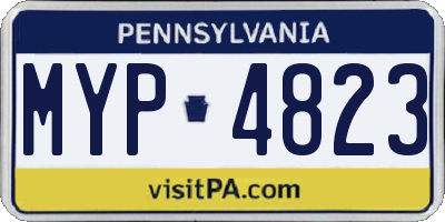 PA license plate MYP4823