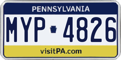 PA license plate MYP4826