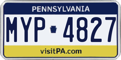 PA license plate MYP4827