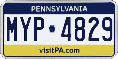 PA license plate MYP4829