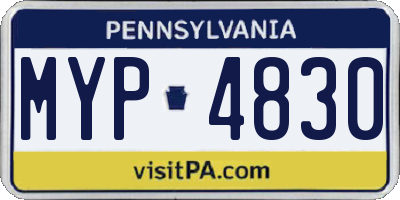 PA license plate MYP4830