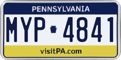 PA license plate MYP4841