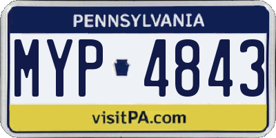 PA license plate MYP4843