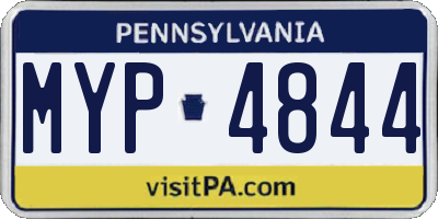 PA license plate MYP4844