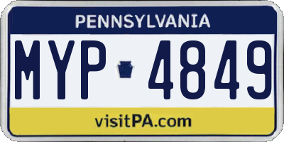 PA license plate MYP4849