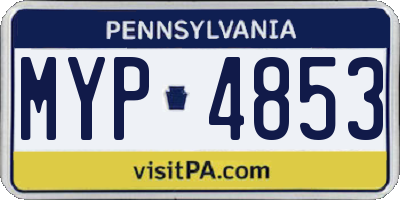 PA license plate MYP4853