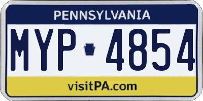 PA license plate MYP4854