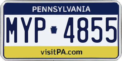 PA license plate MYP4855
