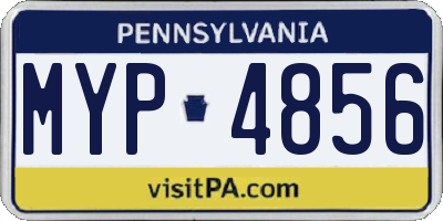 PA license plate MYP4856