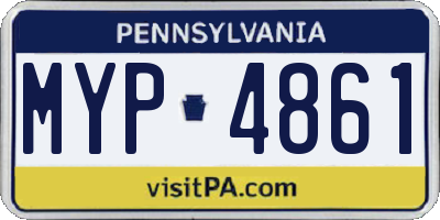 PA license plate MYP4861