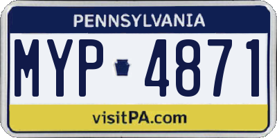 PA license plate MYP4871