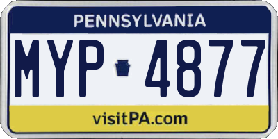 PA license plate MYP4877