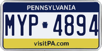 PA license plate MYP4894