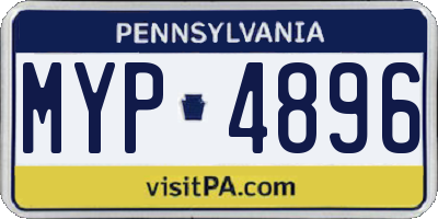 PA license plate MYP4896