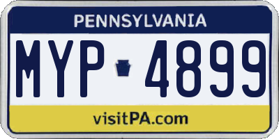 PA license plate MYP4899