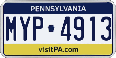 PA license plate MYP4913